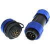 DRRI HE21 Connettore impermeabile per esterni a 6 pin, spina e presa IP68, cavo di alimentazione, montaggio a pannello, connessione filettata (6 pin)