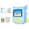 Dasbsug Macchina fotografica per bambini a tema animale 48MP con funzione di stampa istantanea 1080P video doppia lente coperture in silicone per avventura design animale stampa istantanea fotocamera per