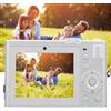 Annadue Fotocamera Digitale, Fotocamera per Vlogging 5K da 72 MP con Doppia Fotocamera Frontale Posteriore, Fotocamera Compatta da 2,8 con Filtri per Effetti Speciali Fotografia (WHITE)