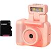 Giwnhvx Fotocamera Reflex digitale CMOS 64 GB con Flash e stazione di ricarica, registratore video portatile DV 1080P con display LCD C