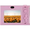 Gugxiom Fotocamera Digitale, Fotocamera Portatile a Doppia Lente HD da 48 MP, Fotocamera Selfie Vlog Autofocus con Schermo Multi Zoom da 2,4 Pollici per Studenti e Viaggi (Light Red)