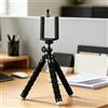 Generic Treppiede per telefono, treppiede portatile e flessibile con clip, treppiede per telefono cellulare per registrazione video, nero