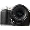 YUEHISY Custodia per Fotocamera in Pelle per X-M5, Mezza Custodia Dal Design retrò con Cinturino da Polso e Chiusura Magnetica per un Accesso Rapido (BLACK)