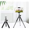 Generic Treppiede allungabile da tavolo per fotocamera, mini treppiede portatile compatto con gambe telescopiche e manopola regolabile, supporto stabile per fotocamera, telefono, scrivania, uso da viaggio
