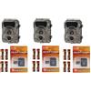 NUM'AXES PACK X 3 PACKS TRAIL CAMERA PIE1066 + BATTERIES (x4) + 32 GB SD CARD