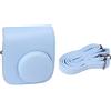 BONKZEBU Custodia Protettiva Portatile in Pelle PU per Fotocamera Istantanea per Mini 12 11, Cinturino Regolabile, Forte Antigraffio, Campeggio da Viaggio (Blu)