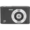 Yunseity Fotocamera Digitale da 2,4 Pollici, Fotocamera Digitale Vintage HD Zoom 16X 48MP con Luce Extra per la Fotografia (BLACK)