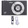 RASTKY 48 MP 4K Bambini, Telecamera con Zoom 16x, per Ragazzi, Carta da 32 GB, Anti -scossa, Compatta Piccola, per Bambini Adolescenti (BLACK)