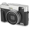 Yctze Fotocamera Digitale 4K Fotocamera Inquadra e Scatta da 48 MP con M Digitale 6X, Scuotimento, Schermo 2.8i, Fotocamera Compatta da Viaggio (BLACK)