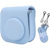 Jectse Custodia Protettiva per Mini12 Mini11 Istant Camera, Coperchio per Sacchetto in Pelle PU con Cinghia Regolabile Rimovibile, L X W X H: 15 * 13 * 7cm (BLUE)