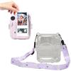 CCYLEZ Custodia Trasparente per Fotocamera Mini 12, con Tracolla, Adesivo, Tasca per Foto, Facile Accesso, Trasparente, Materiale PC, Tracolla Regolabile, Applicabile per Fotocamera