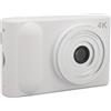 Jectse Fotocamera Digitale per Fotografia, Fotocamera Punta e Scatta con Zoom Digitale 48MP 4K 16X con Schermo TFT da 2,4, Fotocamera Compatta per Vlogging da Viaggio (WHITE)