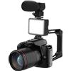 nmbhus Fotocamera DSLR WiFi HD 4K Doppia Fotocamera 64 Milioni di telecamere for la Registrazione di Foto digitali di Bellezza Telecamera for la Visione Notturna(Size:D5+Light+Lens+Mac+Stand)
