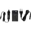 vhbw caricatore compatibile con Panasonic Lumix DMC-TZ50, DMC-TZ5 camera - Stazione di carica + cavo auto + spia di carica, 4,2 V