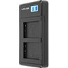 Hosie Caricatore Doppio per Fotocamera Digitale LCD, Caricabatteria per Fotocamera, per Batteria da Viaggio per Laptop
