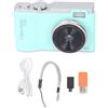 Nutriess 48MP 1080p Digital Camera digitale 16x Zoom Dual Lens da 2,4 pollici di display HD Tipo C Punto di ricarica Shoot Pink Ideal Travel Photography (Verde chiaro)