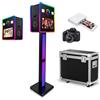 WideMeet Macchina fotografica DSLR da 15,6 pollici con display bifacciale, mini PC integrato, luce RGB, portatile Photobooth con custodia da viaggio per feste di matrimonio (nero, cabina fotografica, stampante