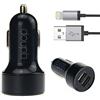 doupi 2in1 3.1A Auto set di ricarica Per iPhone 8 / 8 Plus, iPhone X ( 10 ), iPhone 7 / 7 Plus, iPhone 6 / 6S / Plus, iPhone SE 5S 5 5C: Adattatore del caricabatteria Dual 3.1A USB Universale per qualsiasi scopo + Cavo dati Lightning, nero