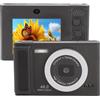 Jectse Fotocamera Digitale, Videocamera per Vlogging con Messa a Fuoco Automatica UHD da 48 MP 1080P, Doppio Obiettivo, Schermo da 2,4 Pollici e Zoom Digitale 8x, Fotocamere Compatte (BLACK)