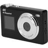 Generic Fotocamera per Vlogging 4K, Schermo Frontale da 1,4 Pollici Zoom Digitale 16X Fotocamera Compatta Punta e Scatta Filtri di Bellezza per i Viaggi (BLACK)