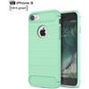 TTNAO Custodia for iphone 8 Cover Lanpangzi TPU Flessibile Lusso Case Fibra di Carbonio Design Anti Graffio Protettivo Bumper Custodia - Menta Verde