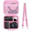 Supmay Cassa da viaggio per Canon EOS 2000D / 4000D Fotocamera Reflex, Rosa | per Canon EOS 1100D/1200D/450D/250D/R6 Mark II/R50 V/600D/90D/700D/R10/R100, Adatta a obiettivo, treppiede, con 3 Velcro