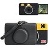 MUZIRI KINOKOO Custodia in pelle poliuretanica per la versione più recente della fotocamera istantanea Kodak Mini Shot 2 Retro C210R 2-in-1, custodia protettiva Mini Shot 2 Retro C210R con tracolla