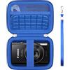 Supmay Custodia da trasporto per fotocamera Canon IXUS 285 HS/PowerShot IXY 650/ELPH 360, custodia protettiva per IXUS 285 HS con cinturino da polso, tasca in rete per batteria, cavo USB, Blu