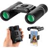 Generic Binocolo 200 x 25, adatto per adulti e bambini, per bird watching, escursioni e concerti, con clip per telefono e supporto