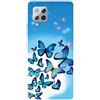 MUTOUREN Cover per Samsung Galaxy A42 5G Custodia in Silicone TPU Trasparenti Ultra Sottile Antigraffio Antiurto Protettivo Case con Pellicola Proteggi Schermo, Farfalle Blu