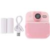 Pilipane Fotocamera Istant Print 48MP Foto 1080p Video 2.4 Nella schermata IPS Portable Camera da 1200 mAh Supporto Music Games Gioca con lente rotante a 180 gradi (Rosa)