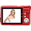 Annadue Fotocamera Digitale, Fotocamera Digitale con Scheda da 5 MP con Zoom 8X con Display LCD da 2,7 Pollici, Microfono Incorporato, Supporta Schede di Memoria Fino a 32 GB (rosso)