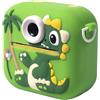 Zeiwohndc Stampa istantanea della macchina fotografica dei bambini con la custodia del silicone del dinosauro dello schermo da 2,4 pollici batteria ricaricabile incorporata nel lettore musicale di gioco I