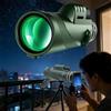 Generic Telescopio monoculare 80 x 100, monoculare ad alta potenza per adulti, con adattatore per telefono, treppiede e cinghia da polso, dotato di prisma BAK4 per bird watching (verde, 15,3 x 7 cm)