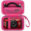 Elonbo Custodia per OM SYSTEM Tough TG-7 fotocamera digitale/OM Sistema Olympus TG-6 Fotocamera Subacquea, Robusto WiFi 4K Video Fotocamera Digitale Custodia Borsa da Viaggio, Lampone