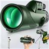 Generic Telescopio monoculare ad alta definizione con obiettivo da 42 mm, cannocchiale ad alta potenza con adattatore per smartphone e treppiede per bird watching, caccia e visualizzazione all'aperto
