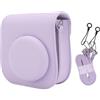 Jectse Custodia Protettiva per Mini12 Mini11 Istant Camera, Coperchio per Sacchetto in Pelle PU con Cinghia Regolabile Rimovibile, L X W X H: 15 * 13 * 7cm (PURPLE)