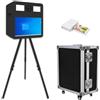 JIAQINMOTD Macchina fotografica portatile DSLR con touch screen da 21,5 pollici (nero | Mini PC integrato, altezza regolabile, luce di riempimento, custodia da volo, foto a specchio per eventi di festa di nozze