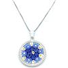 LE GEMME DI VENEZIA Murrina Millefiori In Vetro Di Murano Con Bordo e Catenina In Argento 925 Diam. 18 mm