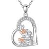 VONALA Collana a libro da donna, in argento Sterling 925, con ciondolo a forma di cuore, regalo per gli amanti dei libri e dei bibliotecari
