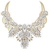 EVER FAITH Chunky Statement Collo Collana per Donne Ragazze Rhinestone Cristallo Vintage Floreale Foglia Drop Bigiotteria