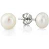 Orphelia orecchini da donna in argento 925 rodiato con perla taglio rotondo perle d' acqua dolce, colore bianco, 7006