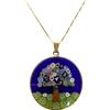 LE GEMME DI VENEZIA Collana Donna Con Pendente Murrina Milefiori Venezia In Vetro Originale Di Murano E Argento 925 Diametro 23