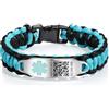 Theluckytag Braccialetti medici sportivi per uomini e donne, con codice QR, braccialetti medici identificativi di emergenza, in nylon, impermeabile, per polsi fino a 17,8 cm, più spazio