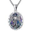 Eusense Collana San Michele Arcangelo/San Cristoforo/Crocifisso/Santa Vergine Maria Ciondolo Argento 925 Protezione Angelo Custode Amuleto Regalo Gioielli per Uomo Donna