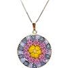 LE GEMME DI VENEZIA Collana Donna Con Pendente Murrina Milefiori Venezia In Vetro Originale Di Murano E Argento 925 Colore Oro Diametro 26N OR