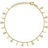 Aka Gioielli® - Bracciale Donna Argento 925 Dorato con con Piccoli Pendenti Ovali e Pietre, Delicato Braccialetto per Ragazza