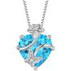 FJ Collana Farfalla in Argento Sterling 925 Ciondolo Fiore di Rosa con Pietre Portafortuna Gioielli per Donna Lei Amiche Moglie Mamma