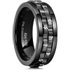 King Will Mens Black Gear Spinner Rings Stainless Steel Fidgets Two Black Gear Fidget Ring Anxiety Ring For Men Women Toy Stress Free Cool Wedding Band
