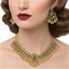 VLYX Set di gioielli tradizionali indiani per donna, Collana e Orecchini Jhumka, Stile etnico boho, Matrimonio, Festa e Accessori festivi